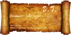 Demmer Tünde névjegykártya