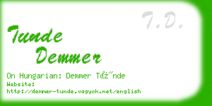 tunde demmer business card